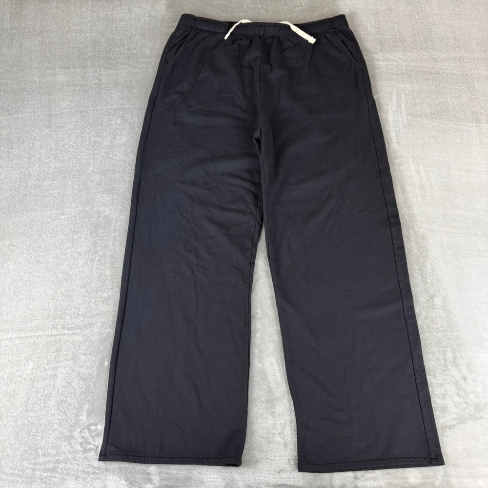 American Giant Modal Fleece Straight Pants Womens XL Black $110 USA New NWOT